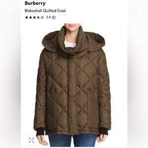 BURBERRY
Blakeshall Quilted Jacket With Side Extensions In Olive Green